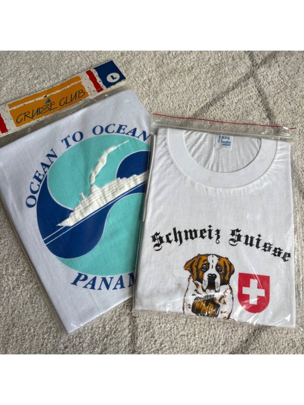 Vintage 80s/90s Graphic T-Shirt Souvenier Bundle Panama Cruise & Switzerland